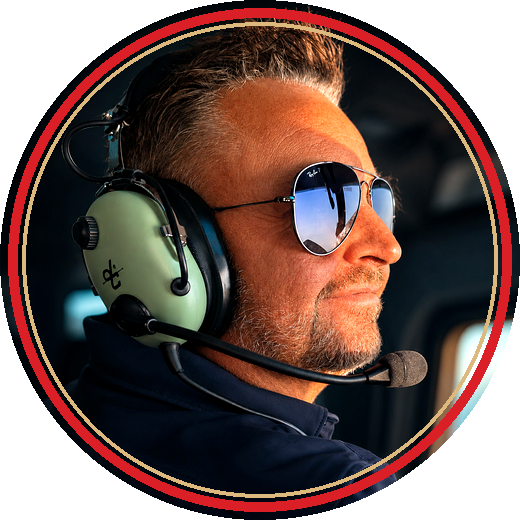 Bjoern Matzke im Helikopter